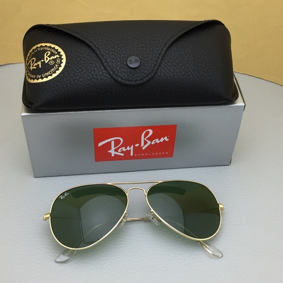 LIKE NEW RayBan Aviator RB3025 Green Lens Ray ban Sunglasses - Picture 4 of 14
